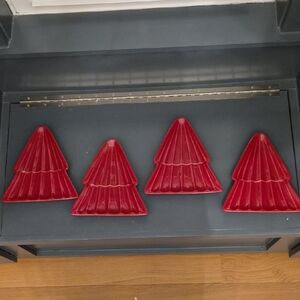 West Elm Red Tree-Shaped Plates